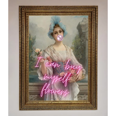 I Can Buy Myself Flowers Framed Print - A3 (29.7 x 42 cm) / Ornate Gold - Framed Print