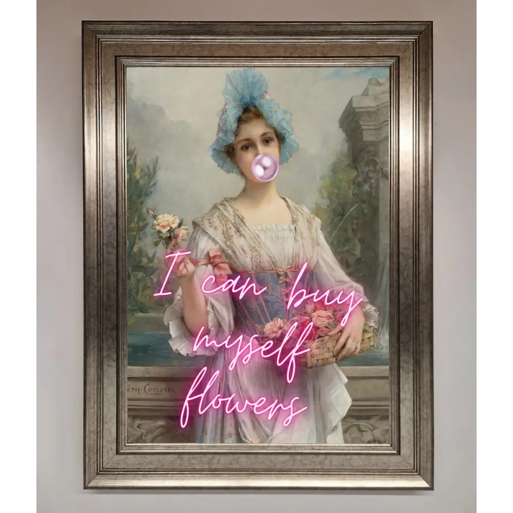 I Can Buy Myself Flowers Framed Print - A3 (29.7 x 42 cm) / Silver - Framed Print