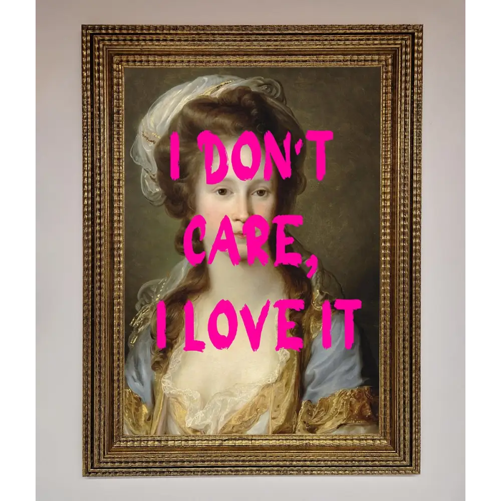 I Dont Care I Love It Framed Print - A3 (29.7 x 42 cm) / Ornate Gold - Framed Print