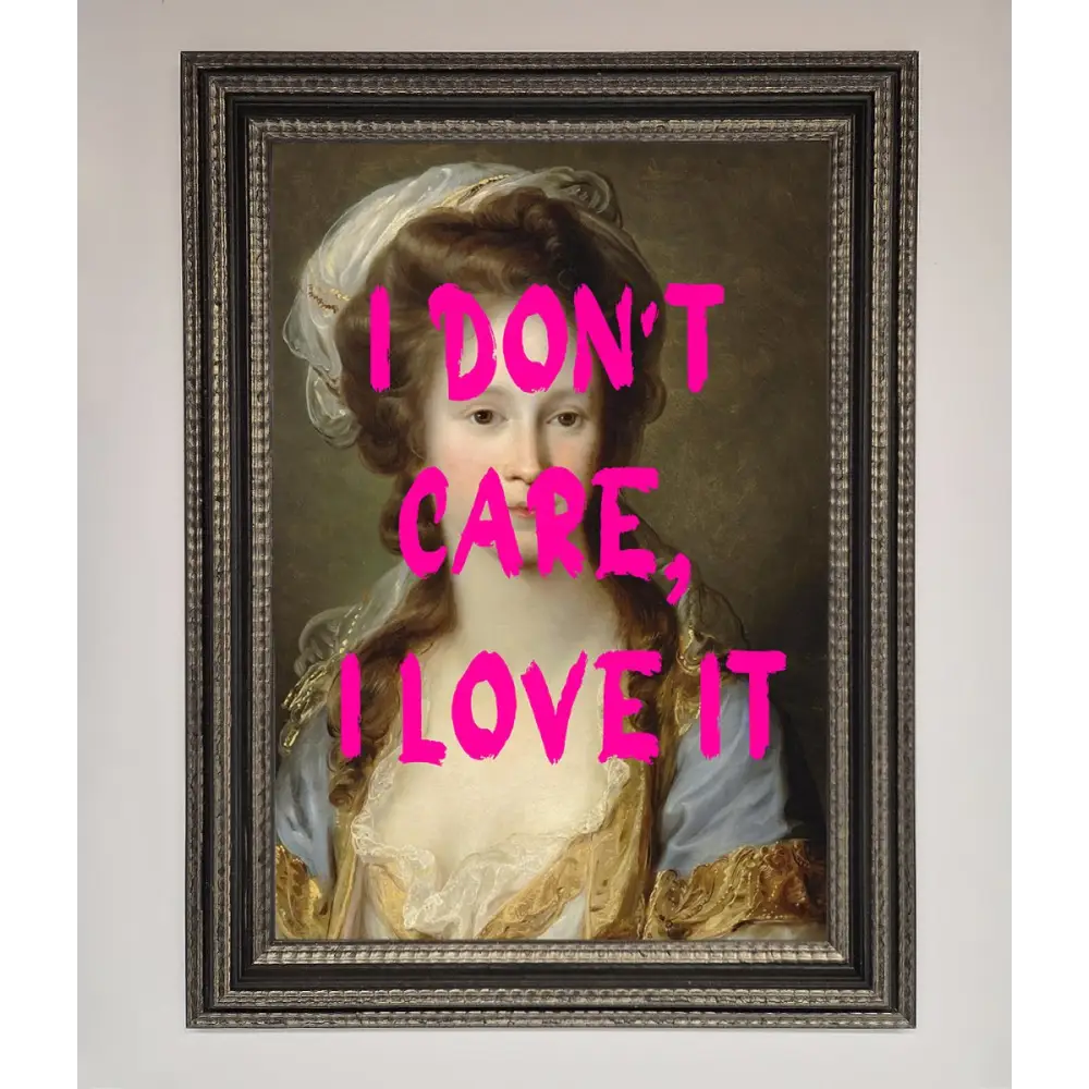 I Dont Care I Love It Framed Print - A3 (29.7 x 42 cm) / Ornate Silver Black - Framed Print