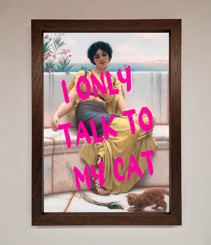I Only Talk To My Cat Framed Wall Art