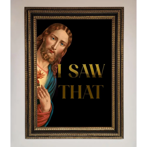 I Saw That Foil Print - A3 (29.7 x 42 cm) / Ornate Gold Black - Framed Print
