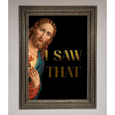 I Saw That Foil Print - A3 (29.7 x 42 cm) / Ornate Silver - Framed Print