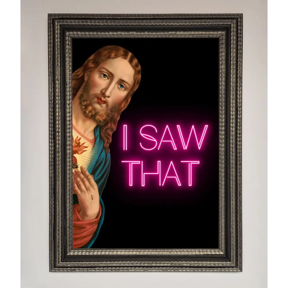 I Saw That Framed Print - A3 (29.7 x 42 cm) / Ornate Silver Black - Framed Print