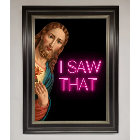 I Saw That Framed Print - B0 (100 x 141 cm) / Black Silver - Framed Print