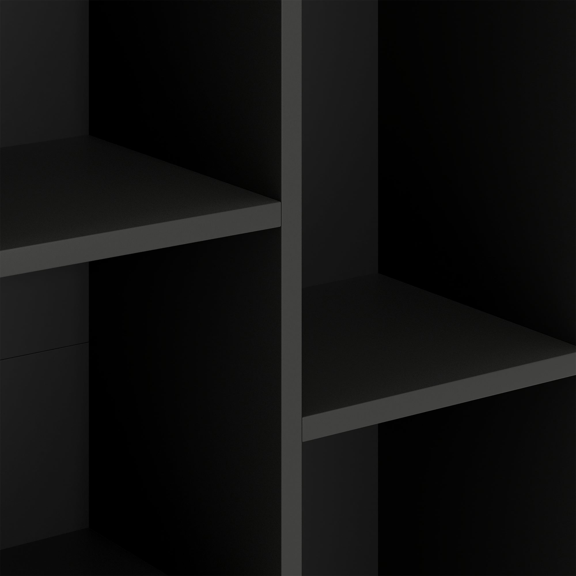 HOMCOM 2-Tier Bookshelf with 5 Compartments - Black