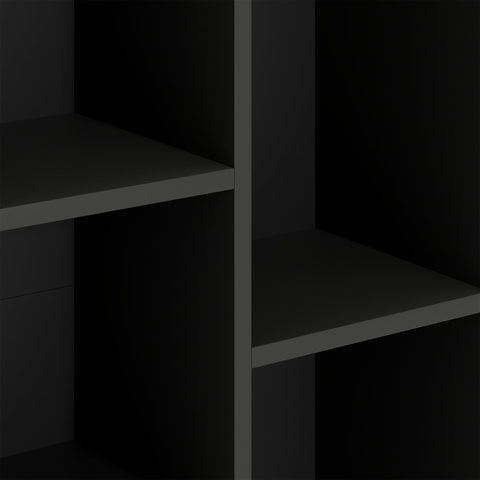 HOMCOM 2-Tier Bookshelf with 5 Compartments - Black