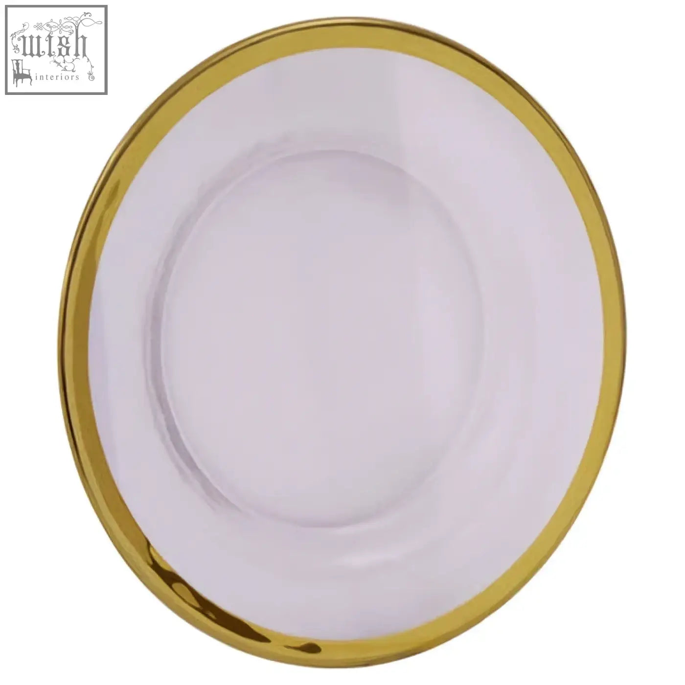 Clear glass ida textured glass side plate with shiny gold rim perfect for elegant table settings