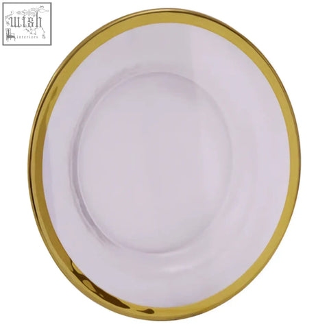 Clear glass ida textured glass side plate with shiny gold rim perfect for elegant table settings