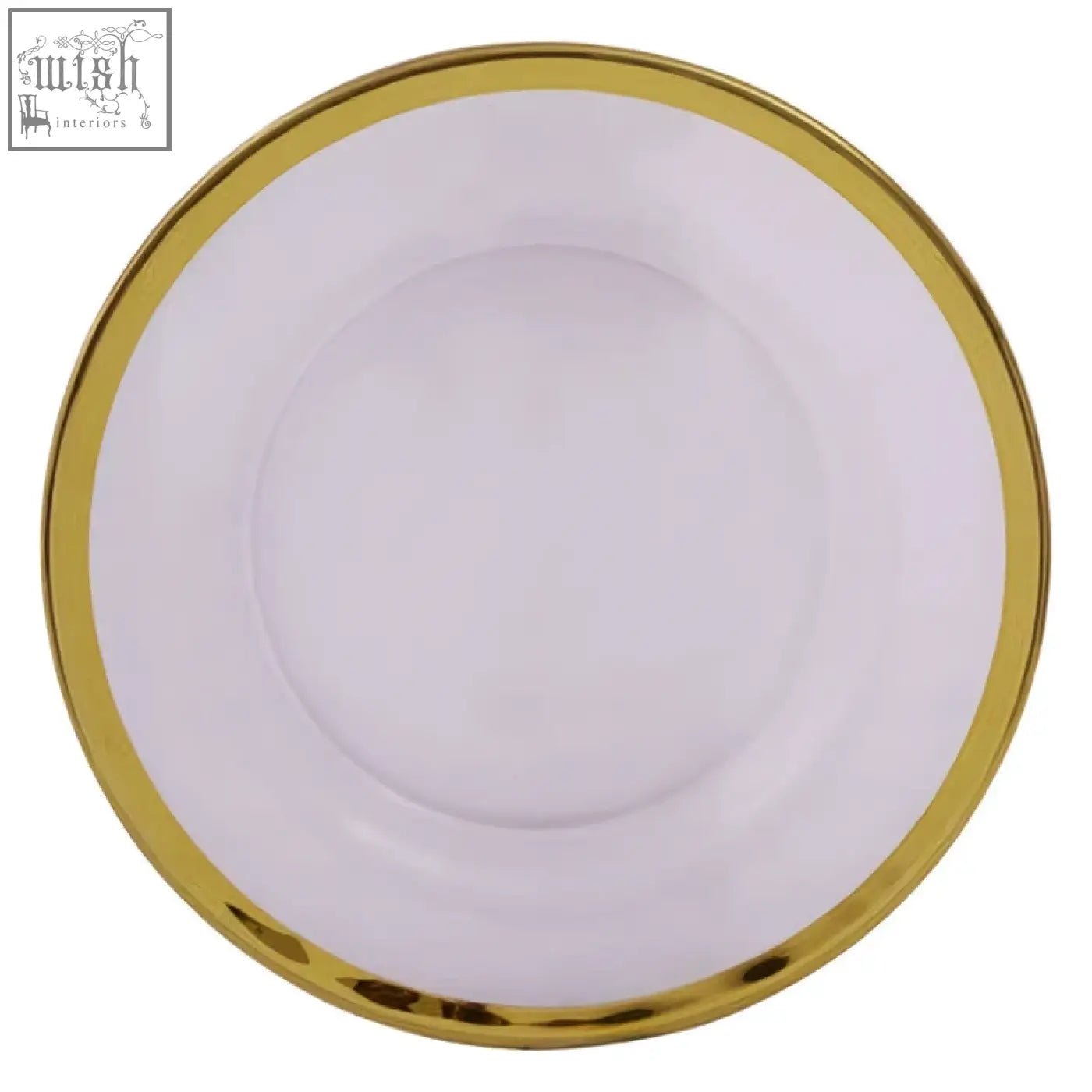 Clear plastic ida textured glass side plate with a gold rim perfect for elegant dining settings