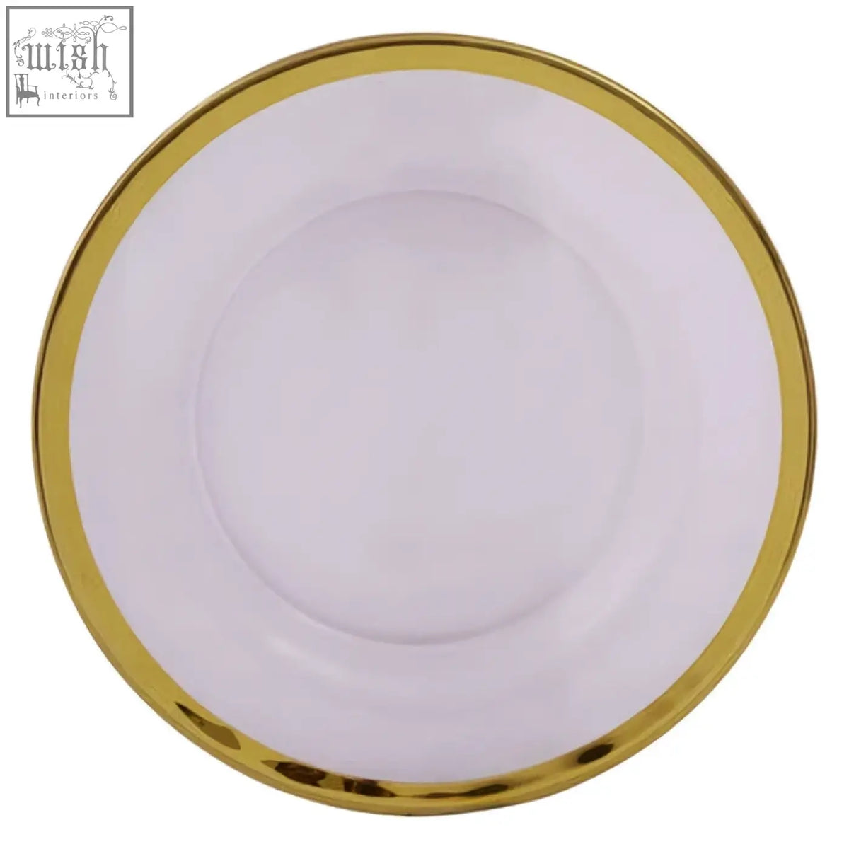 Clear plastic ida textured glass side plate with a gold rim perfect for elegant dining settings