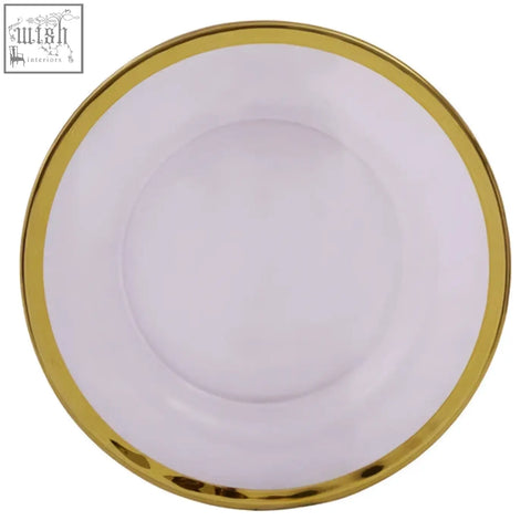 Clear plastic ida textured glass side plate with a gold rim perfect for elegant dining settings