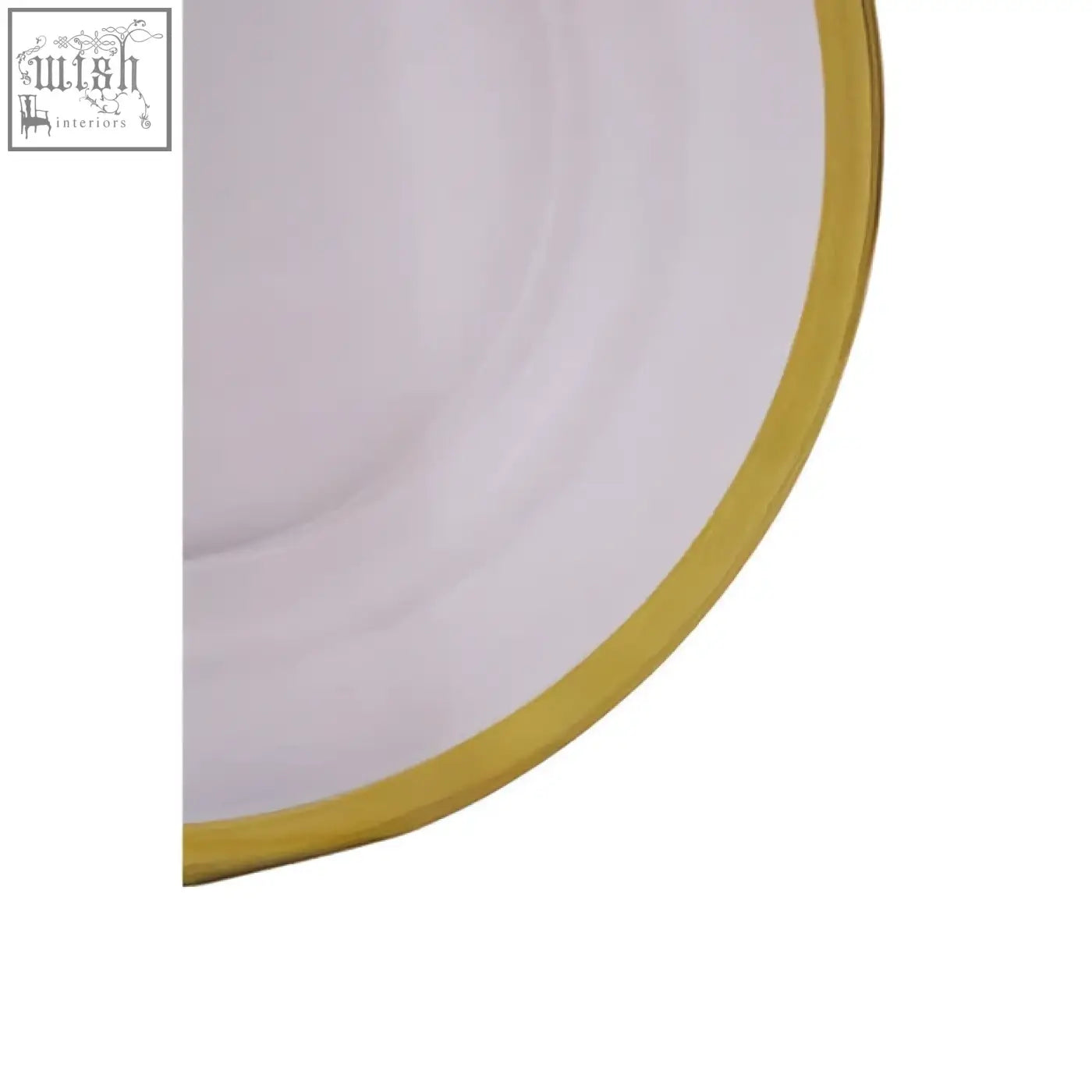 Ida textured glass side plate in white ceramic with a smooth finish and a thin gold rim for elegant serving