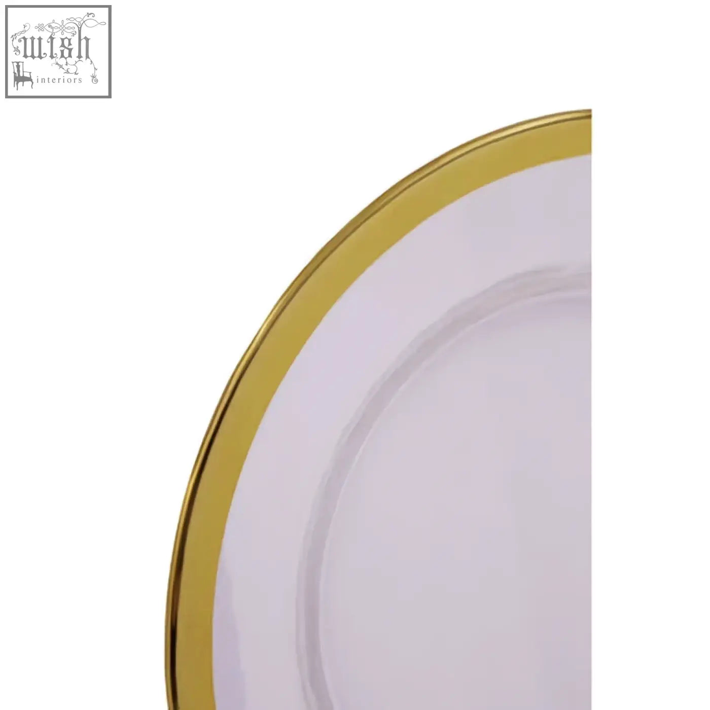 Ida textured glass side plate in white with a gold rim featuring elegant textured glass details