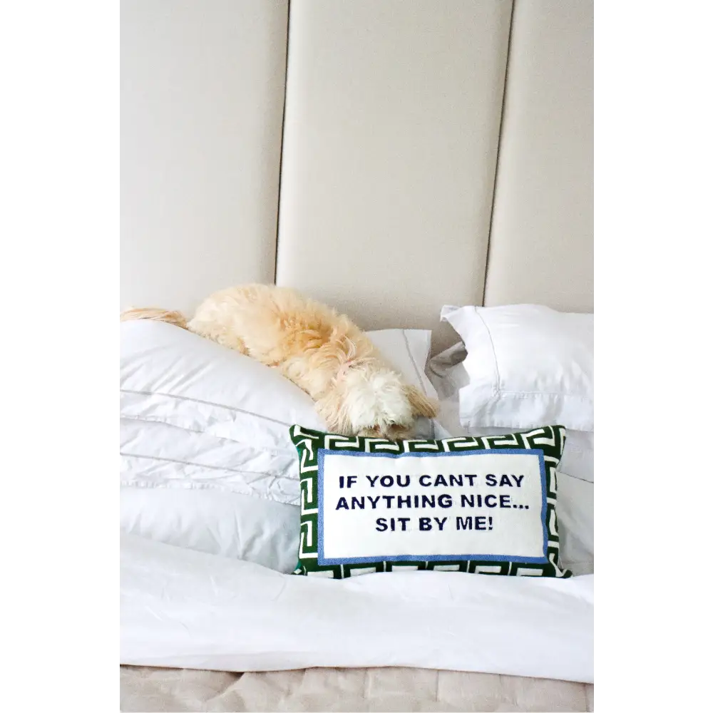 If You Can’t Say Anything Nice...Sit By Me Needlepoint Cushion - Cushion