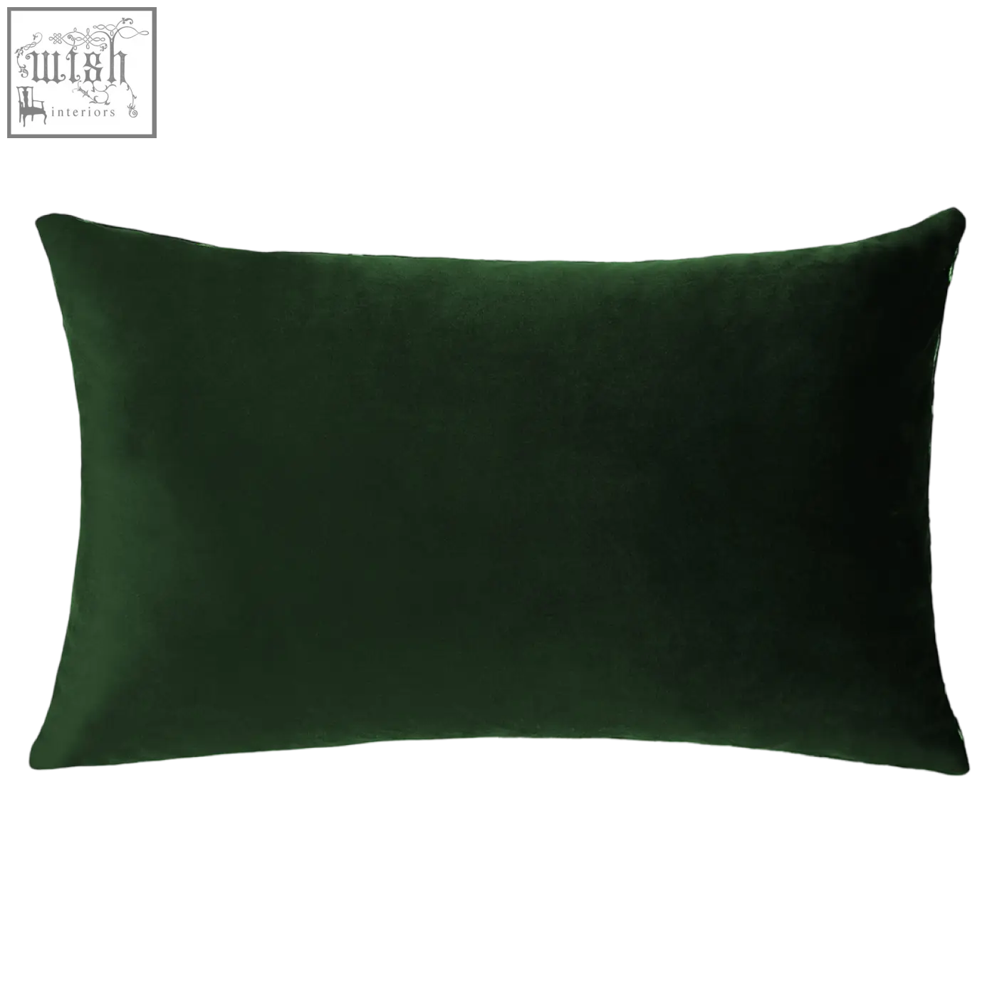Deep emerald green needlepoint cushion with smooth green velvet texture from if you cant say anything nice sit by me