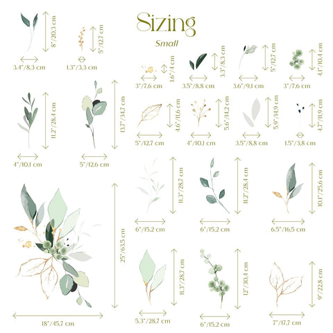Jungle Leaves Wall Decal for Nursery, Bathroom Tropical Wall Decals, Palm Banana Leaf Wall Decal, Safari Tropical Plants Decal Peel & Stick