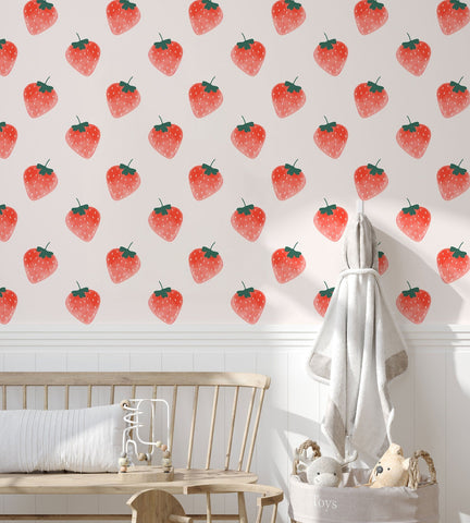 Strawberries Decal | Wall Decal Set for Kids Decor | Charming Set of Wall Stickers