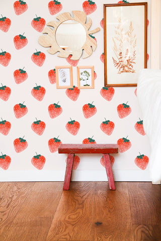 Strawberries Decal | Wall Decal Set for Kids Decor | Charming Set of Wall Stickers