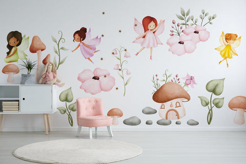 Fairy Wall Decal for Girls Room Nursery Decor | Cute Flying Fairy Sticker