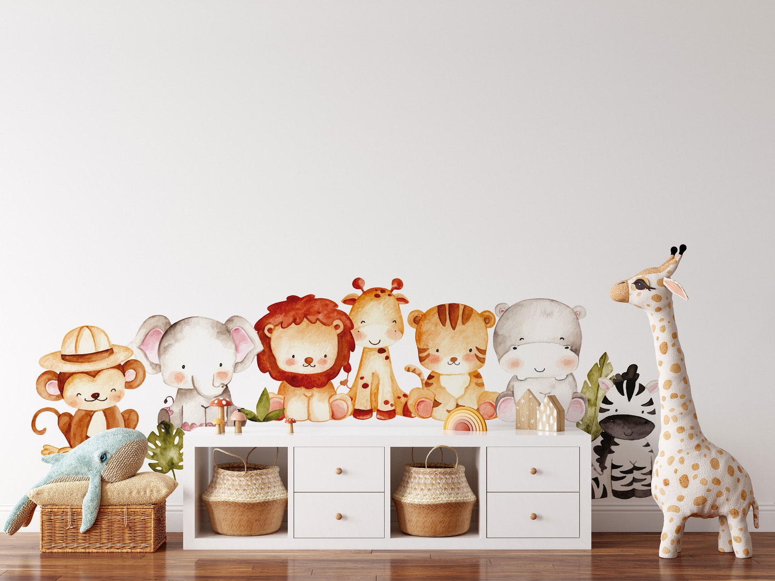 Jungle Wall Decals | Safari Animal Nursery Decor | Kids Room Decal | Reusable and Removable Wall Stickers