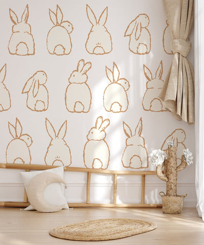 Cute Bunny Decals | Peel and Stick Rabbit Decals | Animals Wall Mural | Wall Decals for Kids | Nursery Wall Decals | Bunny Wall Decals