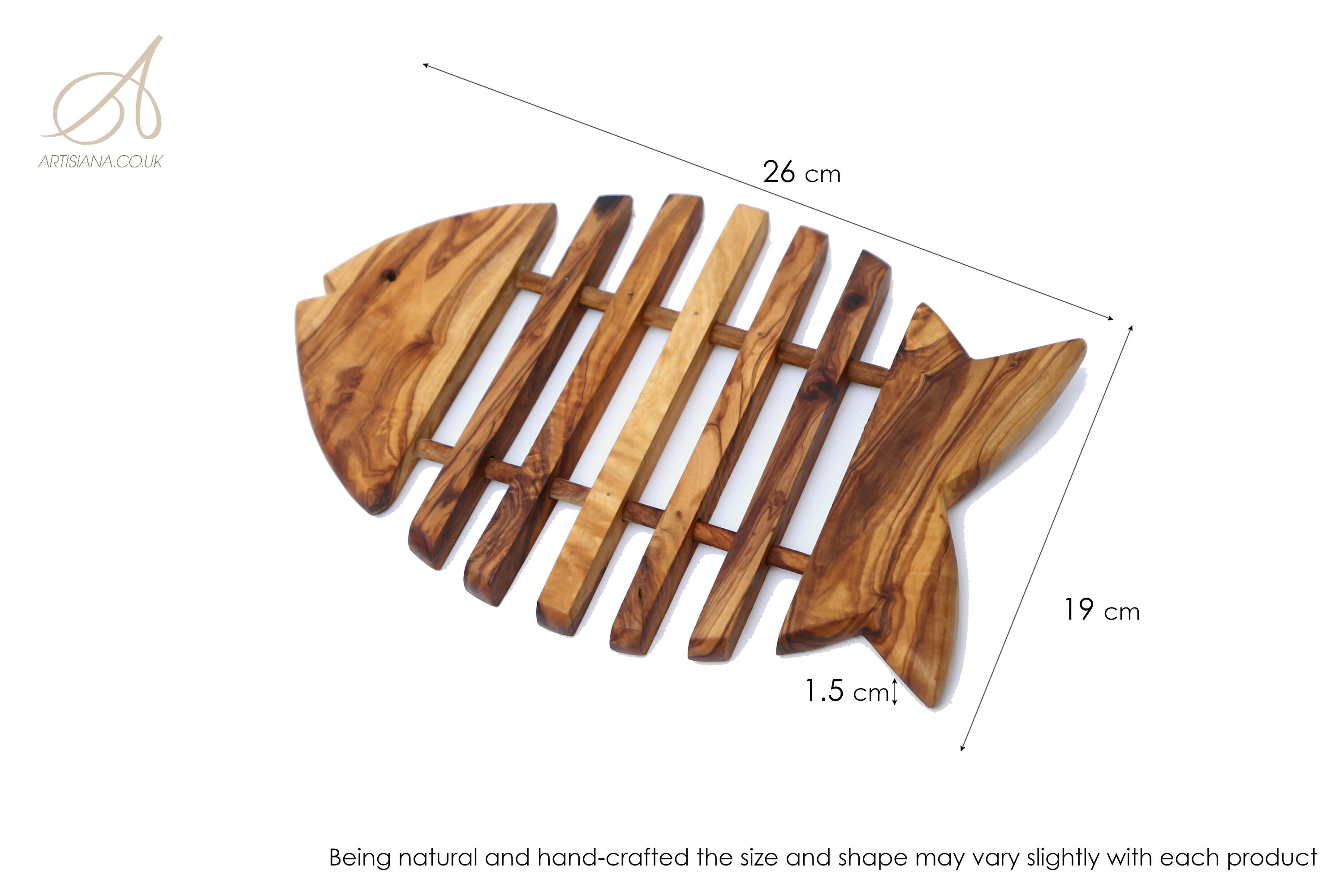 Wooden Coaster, Olive Wood Fish shaped Pan Coaster 26 cm, kitchen trivets, kitchen accessories, restaurant, chef, handmade, gift
