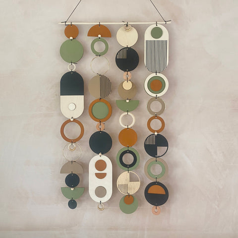 Longer Wall Art - Geometric Artwork - Minimal Home Decor - New Home Trend - Slim Centre Piece Art - Thin Wall Tapestry - Wood Art