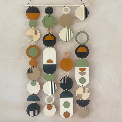 Longer Wall Art - Geometric Artwork - Minimal Home Decor - New Home Trend - Slim Centre Piece Art - Thin Wall Tapestry - Wood Art