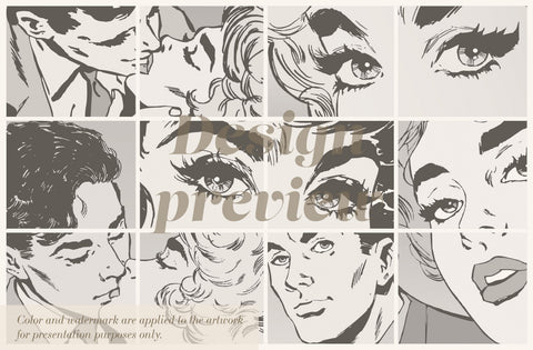 Black & White Pop Art Wall Mural, Self adhesive removable wallpaper, peel and stick, temporary wallpaper, wall art