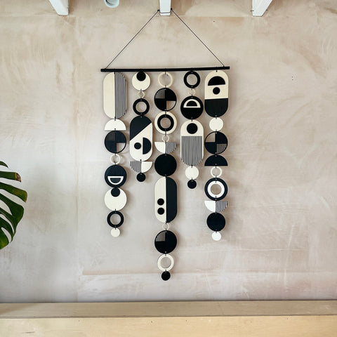 Handmade Modern Monochrome Wooden Wall Art - Home Decor Tapestry