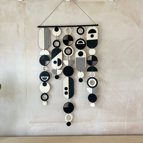 Handmade Modern Monochrome Wooden Wall Art - Home Decor Tapestry