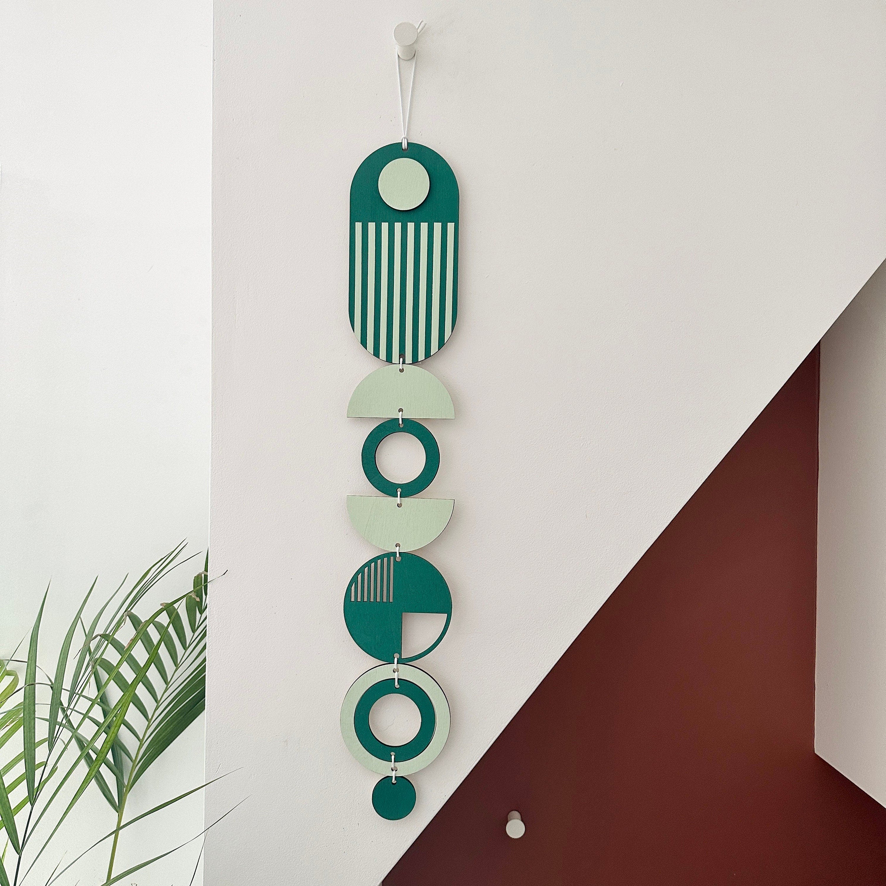 Bright Wall Hangings - Geometric Artwork - Colourful Home Decor - Fun Home Decor - Slim Wall Art - Long Wall Hanging - Fun Wall Art