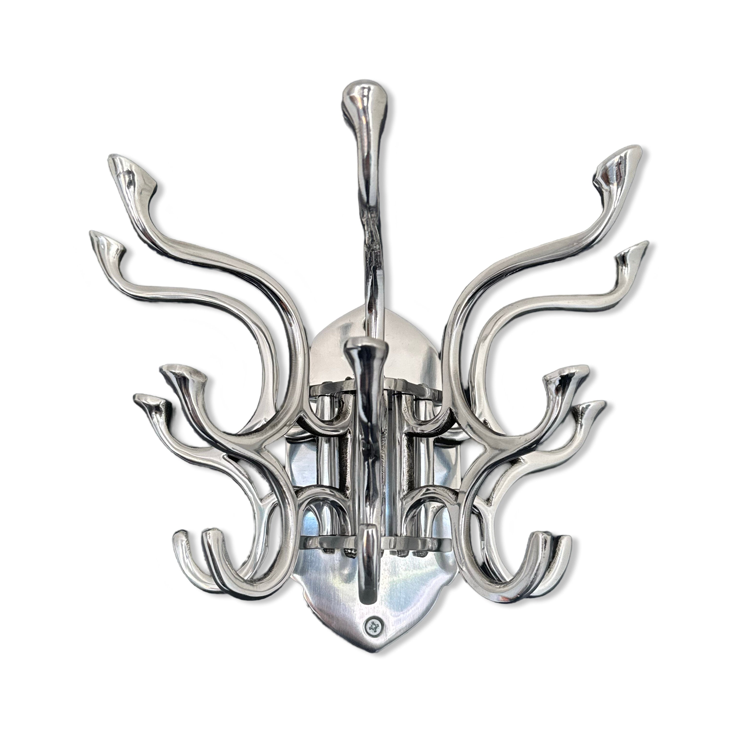 Metal Swivel Coat Rack - Polished Chrome Finish