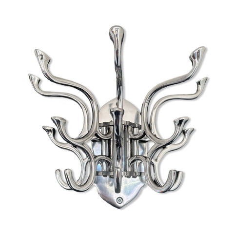 Metal Swivel Coat Rack - Polished Chrome Finish