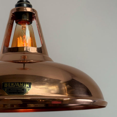 Cawston XL - Genuine Solid Copper Slotted Lampshade Pendant Set Light - 14 Inch