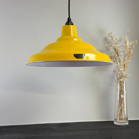 Bawsey ~ Summer Yellow Lampshade Pendant Set Light *Factory Second* ~ 16 Inch