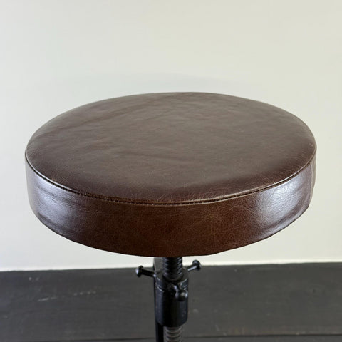 Vice Clamp Industrial Solid Bar Stool Wood or Leather Top