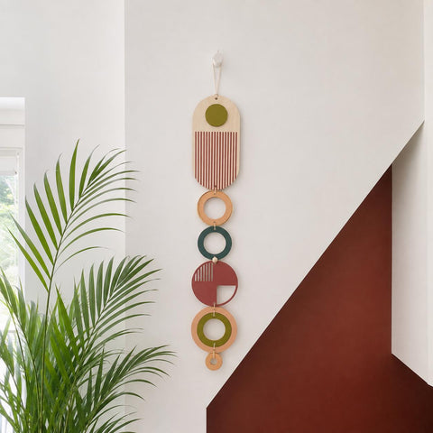 Modern Wall Art - Geometric Artwork - Minimal Home Decor - New Home Trend - Slim Centre Piece Art - Long Wall Tapestry - Wood Art