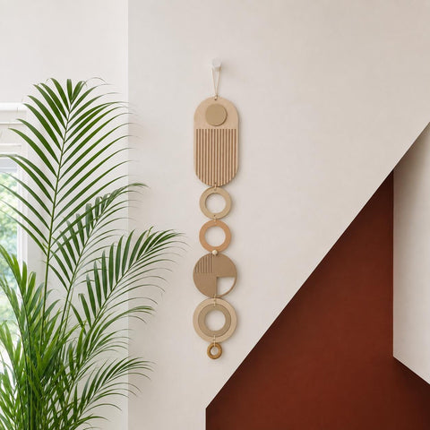 Modern Wall Art - Geometric Artwork - Minimal Home Decor - New Home Trend - Slim Centre Piece Art - Long Wall Tapestry - Wood Art