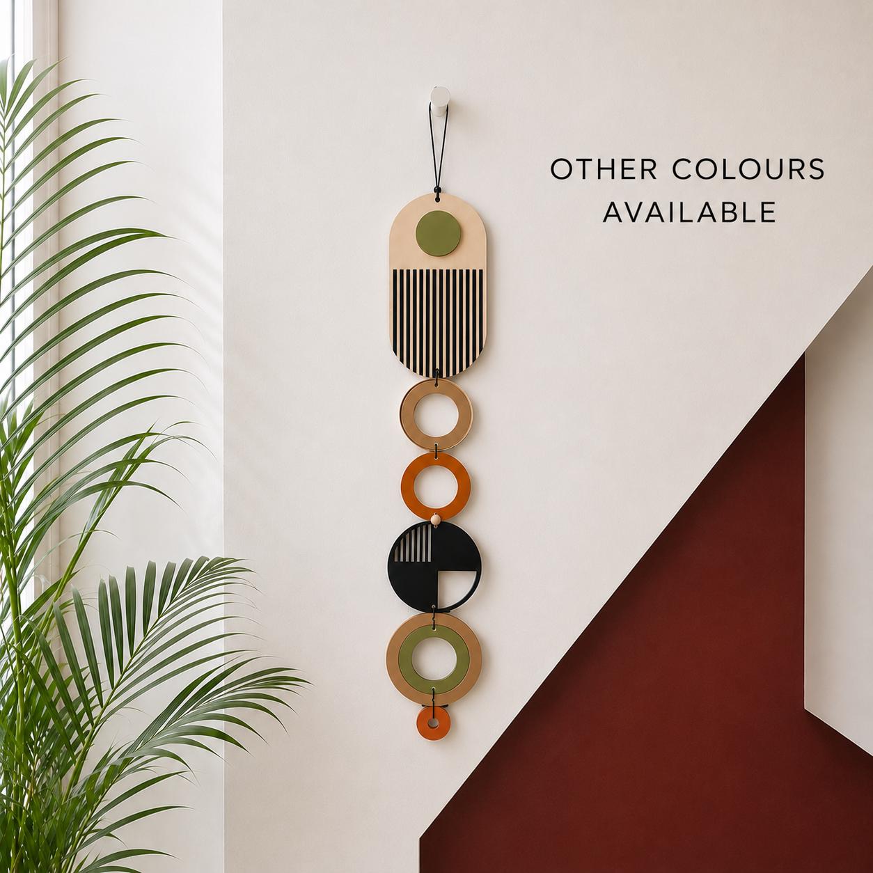 Modern Wall Art - Geometric Artwork - Minimal Home Decor - New Home Trend - Slim Centre Piece Art - Long Wall Tapestry - Wood Art