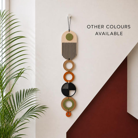 Modern Wall Art - Geometric Artwork - Minimal Home Decor - New Home Trend - Slim Centre Piece Art - Long Wall Tapestry - Wood Art