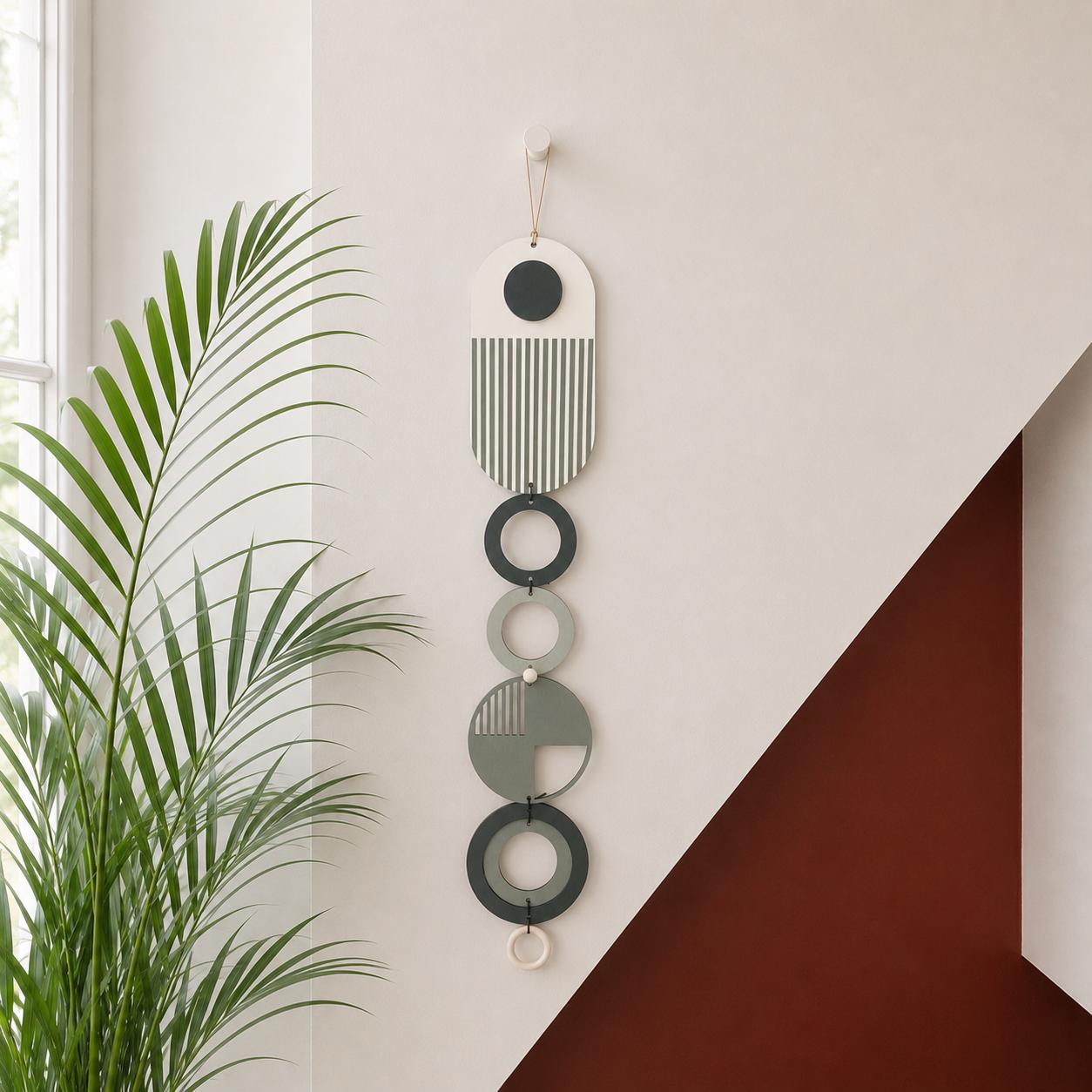 Modern Wall Art - Geometric Artwork - Minimal Home Decor - New Home Trend - Slim Centre Piece Art - Long Wall Tapestry - Wood Art