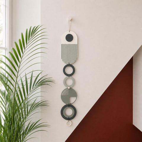 Modern Wall Art - Geometric Artwork - Minimal Home Decor - New Home Trend - Slim Centre Piece Art - Long Wall Tapestry - Wood Art