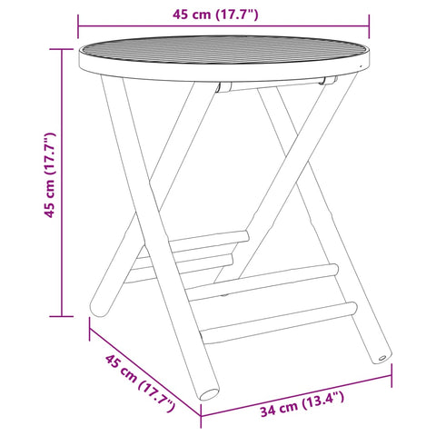 Dalma Bamboo Wood - 45 cm Foldable