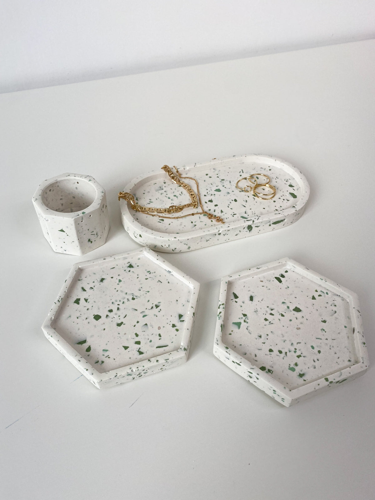 4 Piece Trinket Set - Sage Green