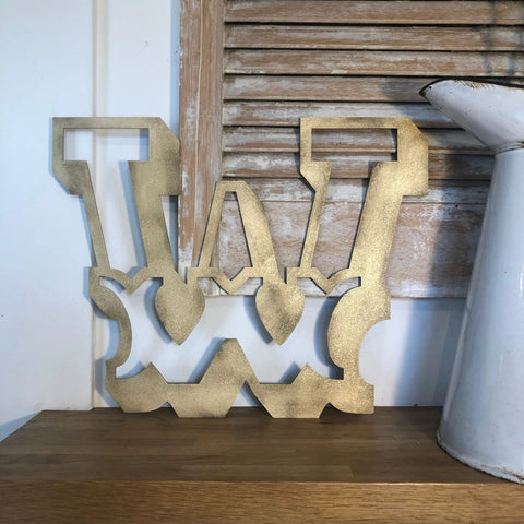 A-Z Rustic 5" or 12" Gold Metal Carnival Letters.
