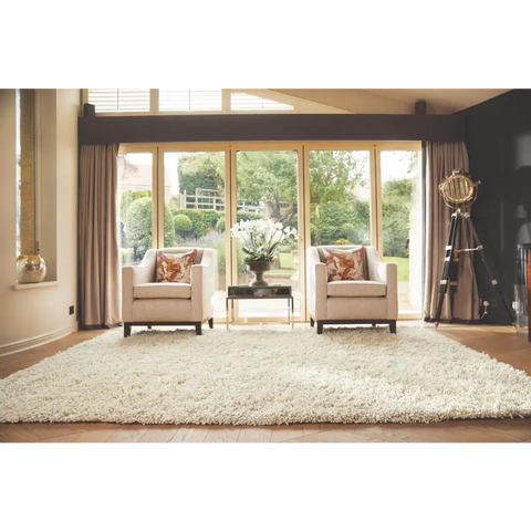 Imperial Ivory Shaggy Pile Wool Rug - Rugs