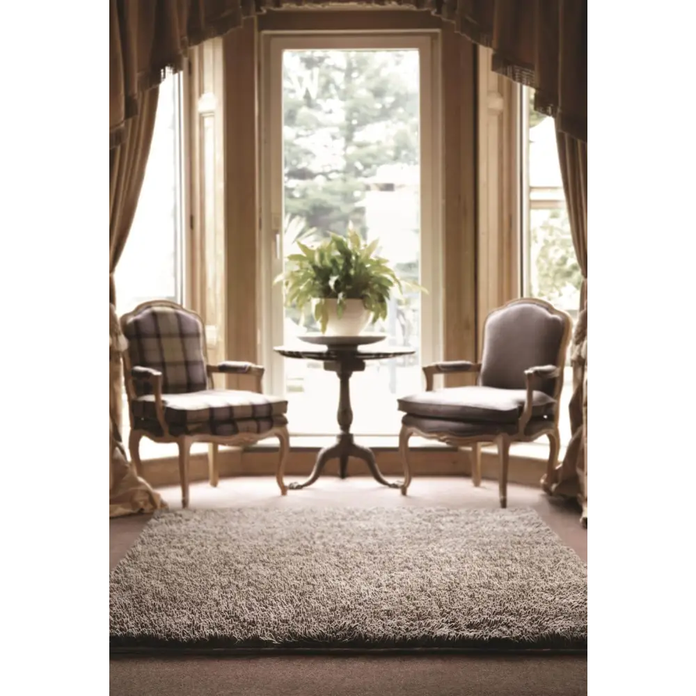 Imperial Mid Grey Mix Shaggy Pile Wool Rug - Rugs