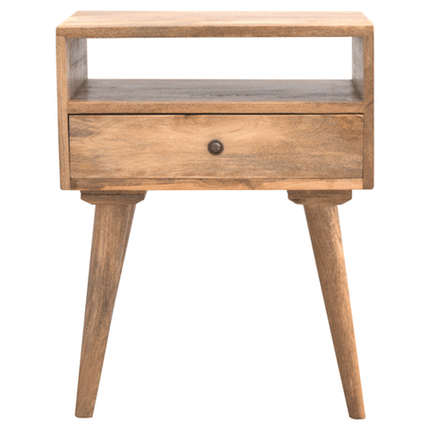 Modern Bedside with Open Slot Bedside Table | Oak Mango Wood